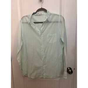 Sundry Mint Green button down shirt L Breathable beachy capsule quiet luxury